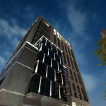 大樓夜間燈光完工實(shí)景圖