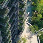 北向宜居陽臺(tái)與入口廣場(chǎng)俯視