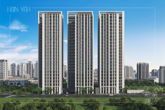 21年專(zhuān)業(yè)建築職人，新業(yè)於竹南首發(fā)！打造站前首座地標(biāo)建築，在追求極致的路上，預(yù)見(jiàn)下一座科技新城。(圖為 新業(yè)恆一 建築外觀3D示意圖)