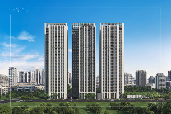 「新業(yè)恆一」坐落於竹南火車站黃金生活圈，以24層凌空之姿，昂立站前繁華核心1773坪大基地，外觀風格承襲國際現(xiàn)代建築樣式，在簡潔線條中富藏細節(jié)工藝。(圖為 新業(yè)恆一 建築外觀3D示意圖)
