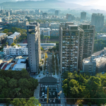 延伸開闢的「樂業(yè)一路」引入東光園道的綠意，串聯(lián)城市脈絡，以「縫合」意象將社區(qū)融入在地生活紋理之中。