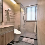 大理石砌成的洗手臺(tái)紋理與光澤清新可見，顯現(xiàn)主人淡雅而不俗的品味。