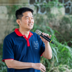 結束後，邀請同仁們分享此次淨溪的心得，讓我們一同為環(huán)境盡一份心力，以行動守護這片土地。(圖為行銷部–楊世偉經理)