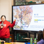 下半堂進(jìn)行楓香果實手作課，透過老師的專業(yè)介紹下，了解大自然裡的生態(tài)與奧秘。